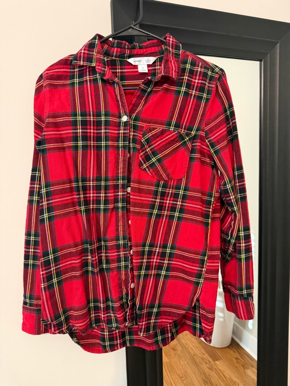 Old Navy Red Plaid Button-Down Shirt